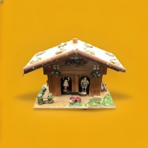 VTG German Toggili Weather Station Chalet -Barometer- Has Working Music Box